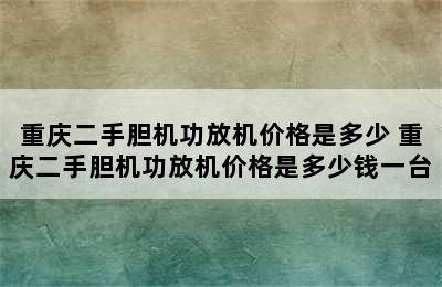 重庆二手胆机功放机价格是多少 重庆二手胆机功放机价格是多少钱一台